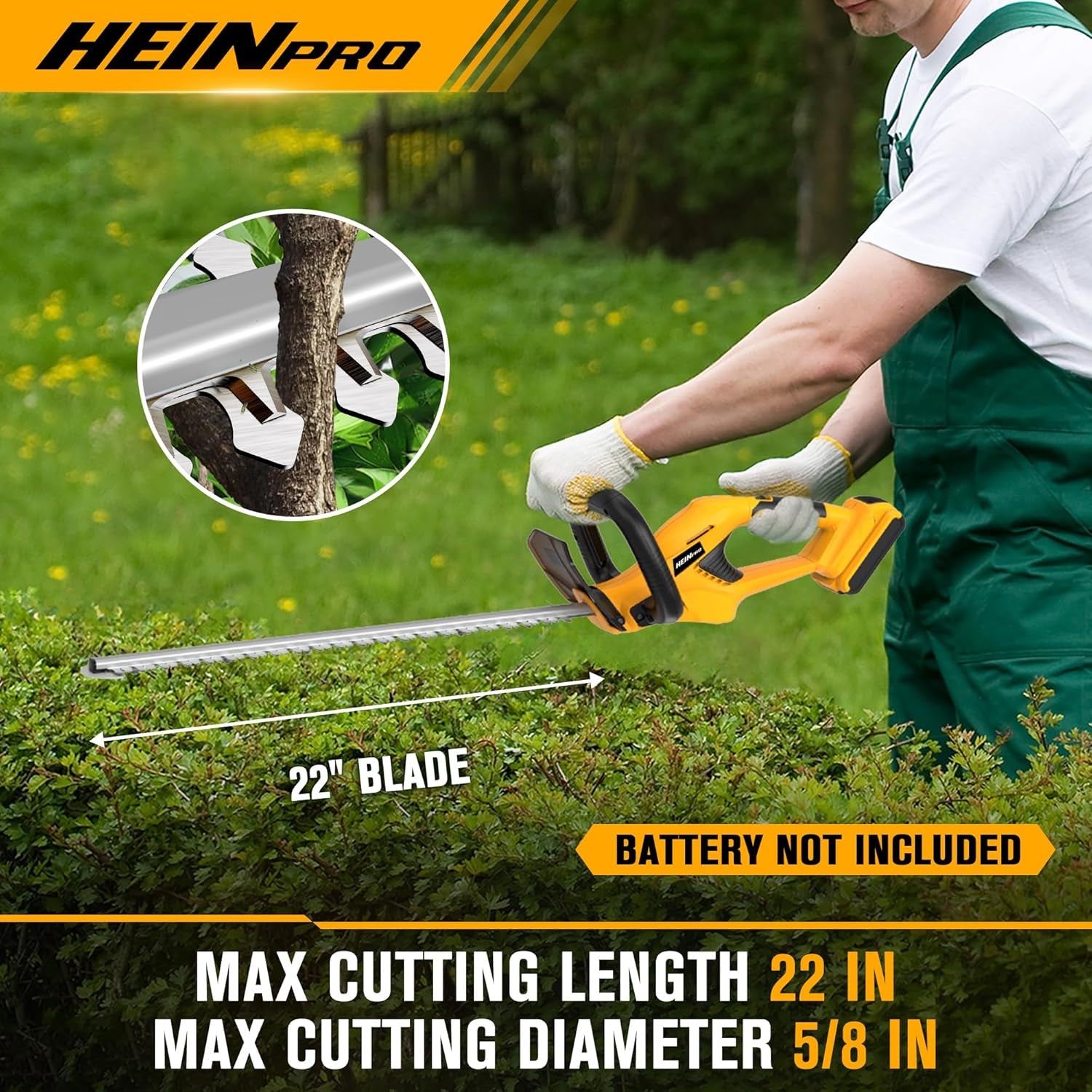 Cordless Hedge Trimmer 22-Inch Compatible with DEWALT 20V MAX Battery (Battery Not Included), Electric Hedge Trimmer Cordless, Bush Trimmers for Garden, Battery Powered Hedge Trimmers