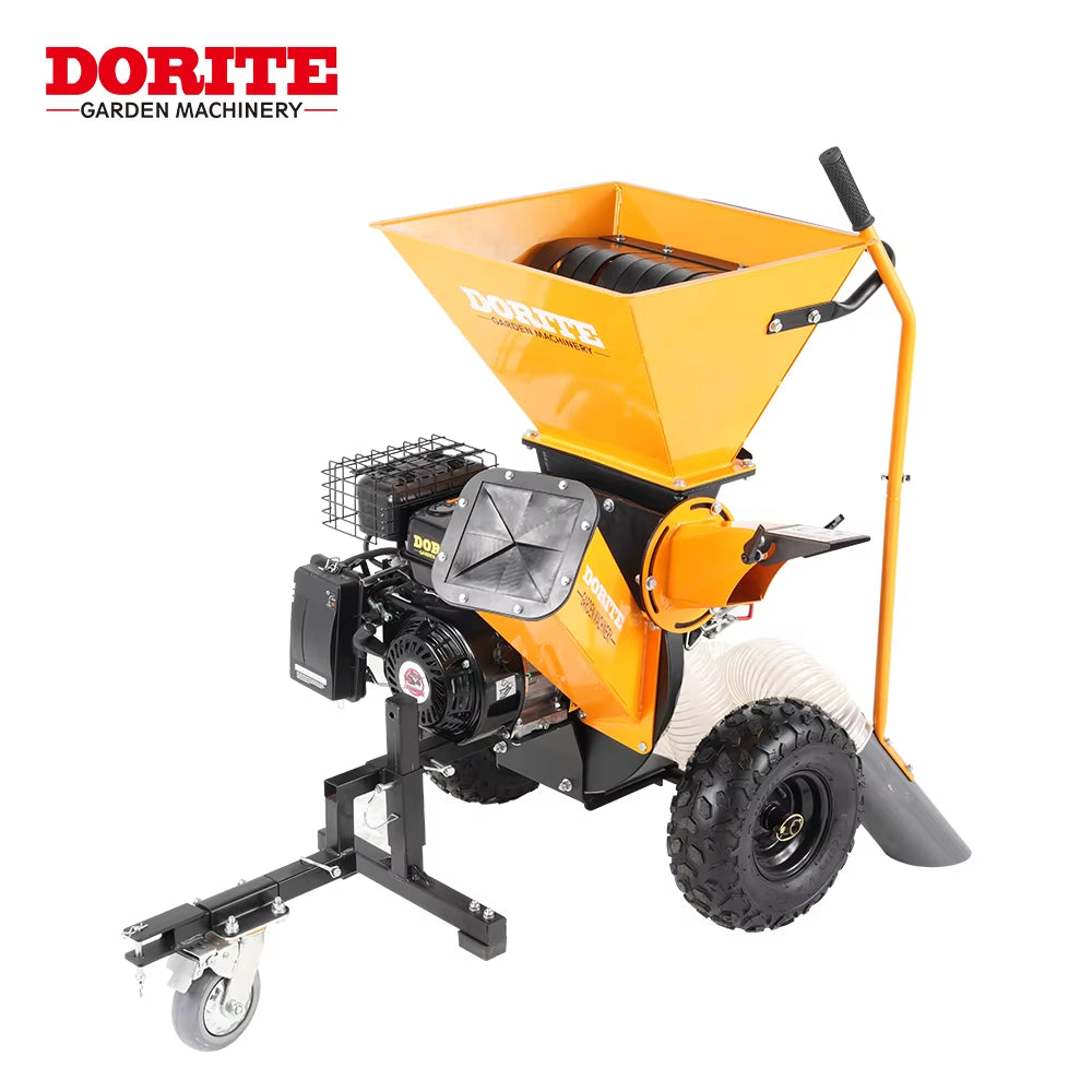 Petrol Wood Chipper 2In1 Grass Leaf Branch Shredder 7HP Garden Chipping Heavy Duty Wood Chipper Shredder