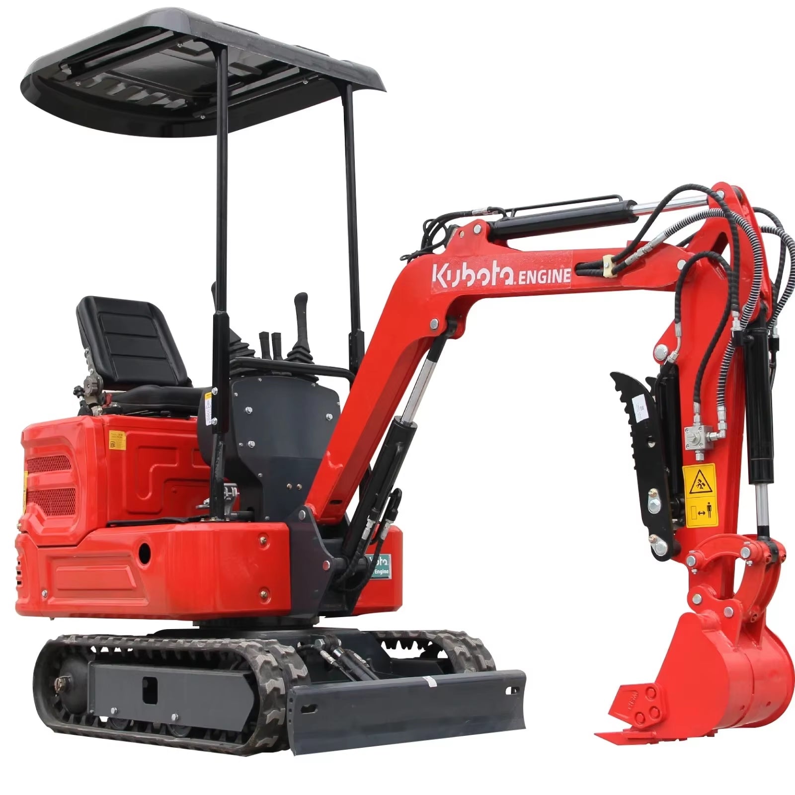 1.1Ton Red  Engine Mini Excavator Hydraulic Thumb Tracked Crawler Diesel Free Shipping