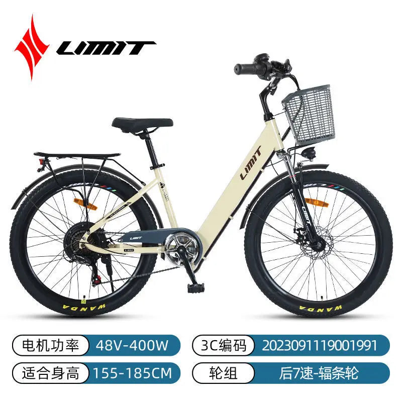 New Adult City E-Bike Bike 26-Inch 48V 10AH Removable Battery Range 25/H Women'S City Bike