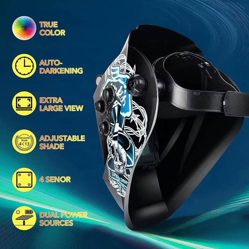 TRQ Customized Dark Helmet Costume for Sale Din 9-13 Shade Range Helmet Welding Helmet Auto Darkening