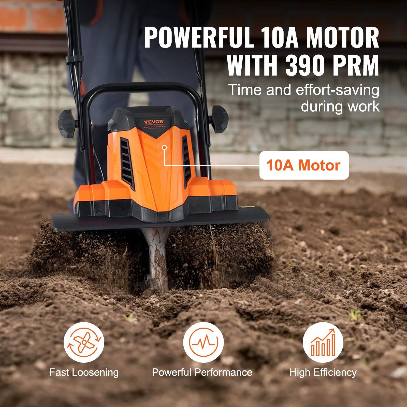 DB Wholesale 10 Amp Corded Electric Tiller 14\" Tilling Width & 3.94\" Depth Steel MN Tines Cultivator"