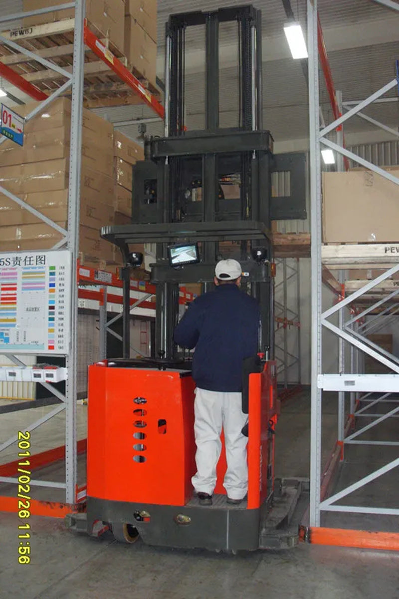 3 Way Forklift 1Ton 1.5 Ton 6M -12M Electric 3 Way Pallet Stacker VNA Forklift with AGV System Optional Lithium Battery
