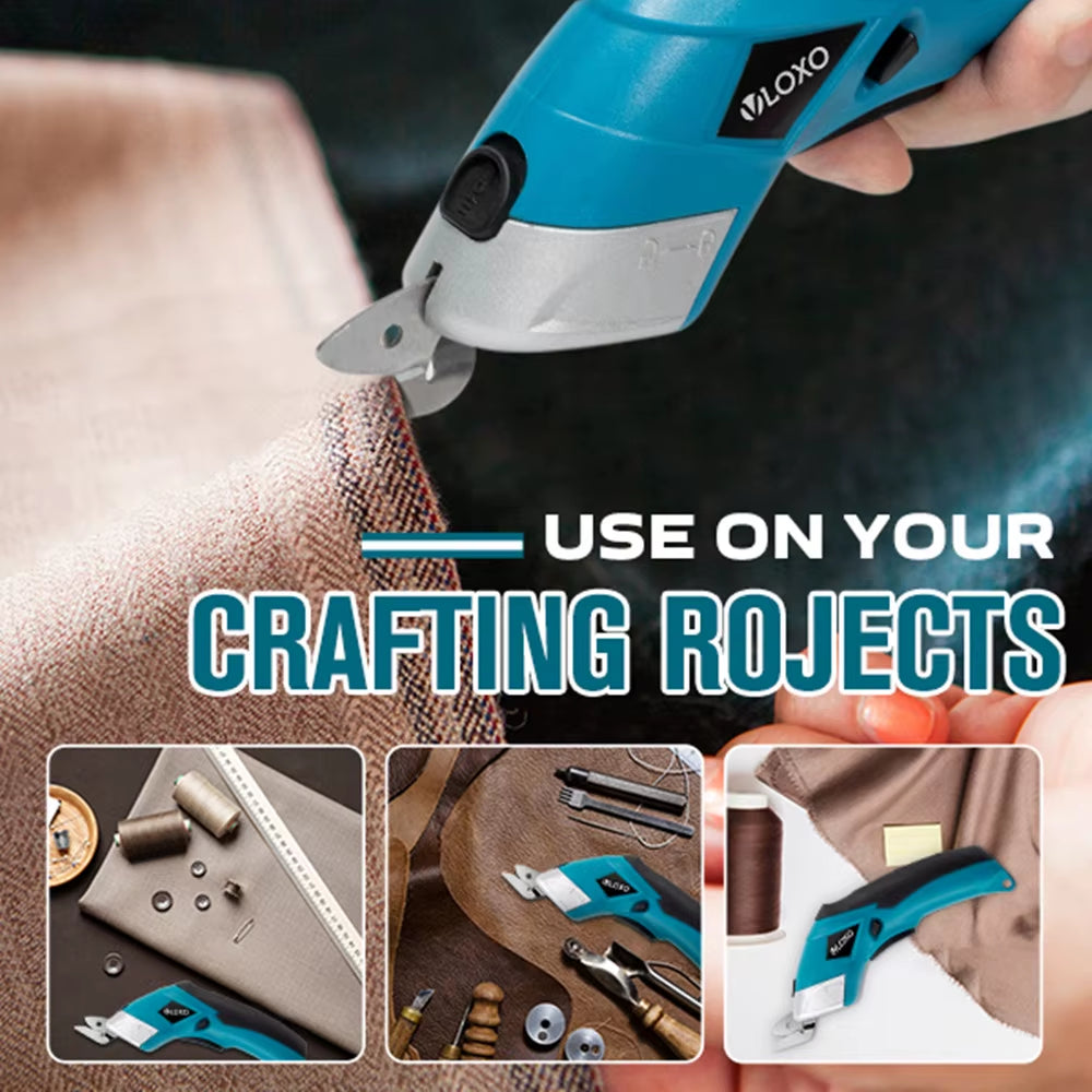 Wireless Rechargeable Electric Scissors Industrial DIY Cordless Sewing Shear Double Blade for Cutting Cloth Carpet PVC Leather