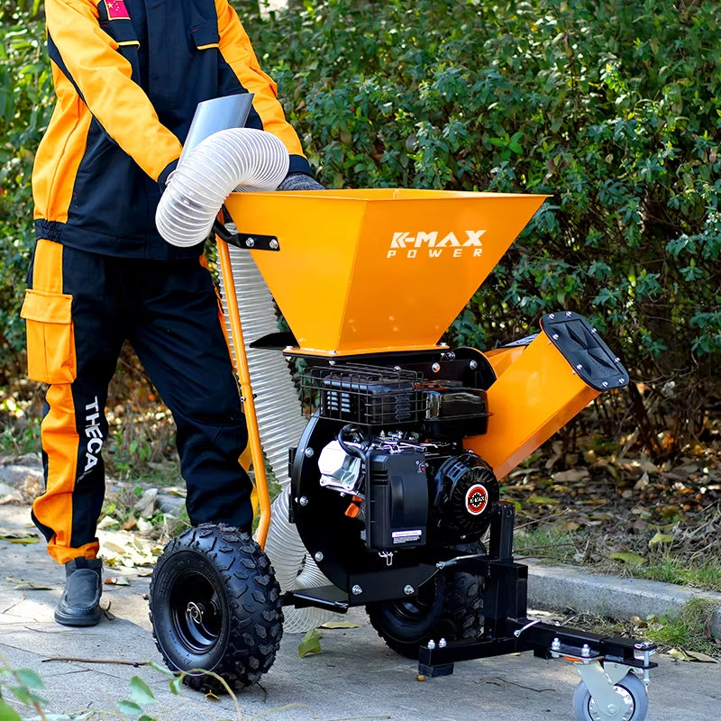 Petrol Wood Chipper 2In1 Grass Leaf Branch Shredder 7HP Garden Chipping Heavy Duty Wood Chipper Shredder