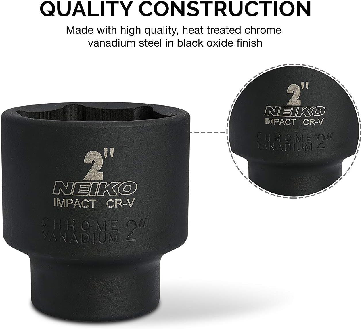 02379A 3/4" Drive Jumbo Impact Socket Set | 21 Piece | Shallow | SAE | Sizes 3/4” to 2” | Cr-V Steel