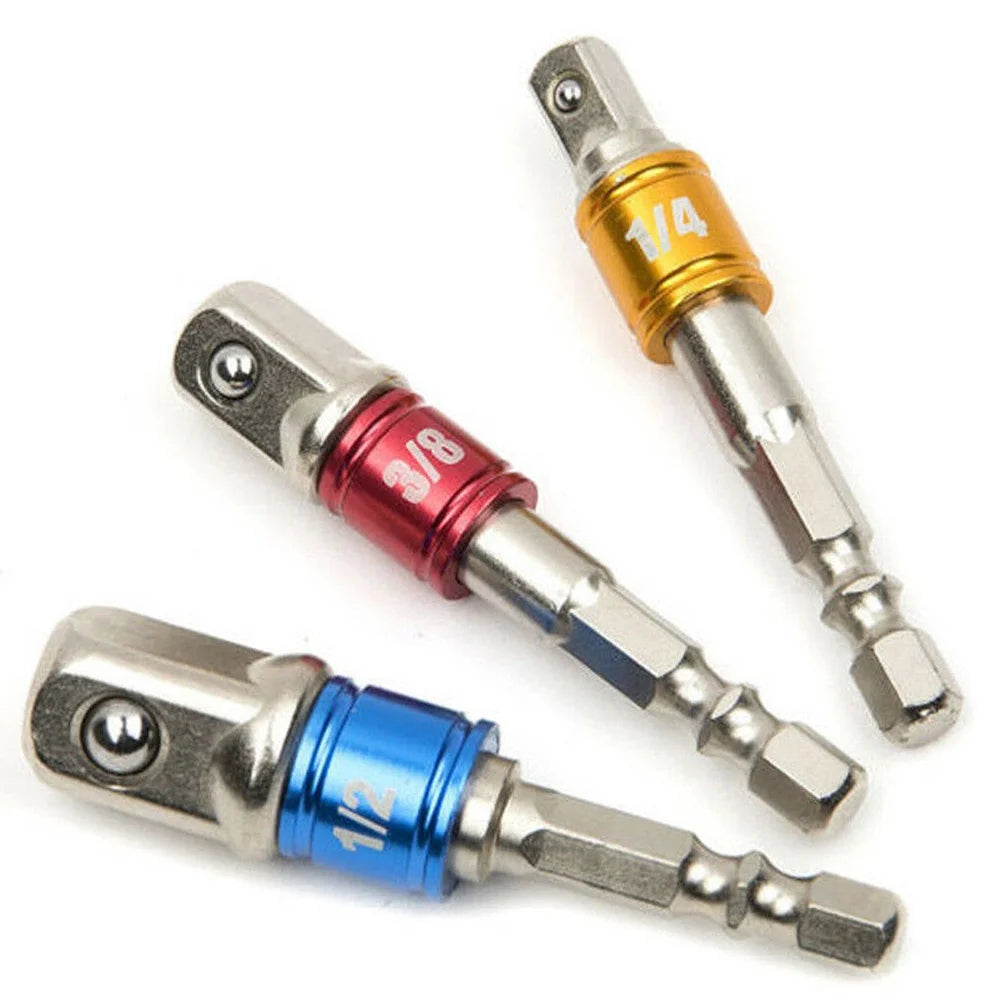 3Pcs/Set Hex Drill Bit Socket Adapter Drive Electric Impact Driver 3 Size