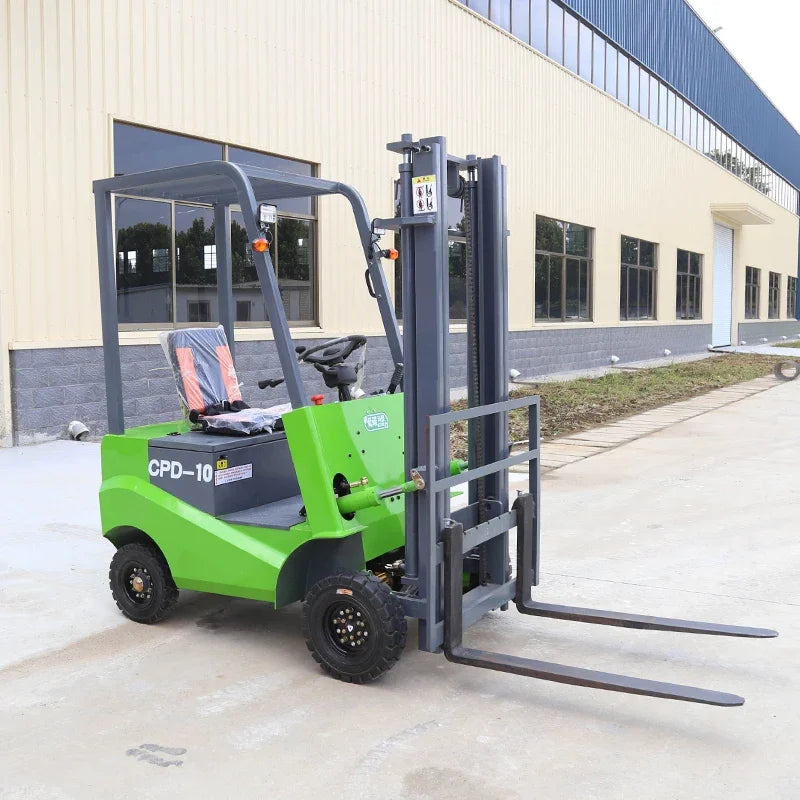 Mini 1Ton Forklifts 4 Wheel Electric Forklift Hydraulic Forklift Truck