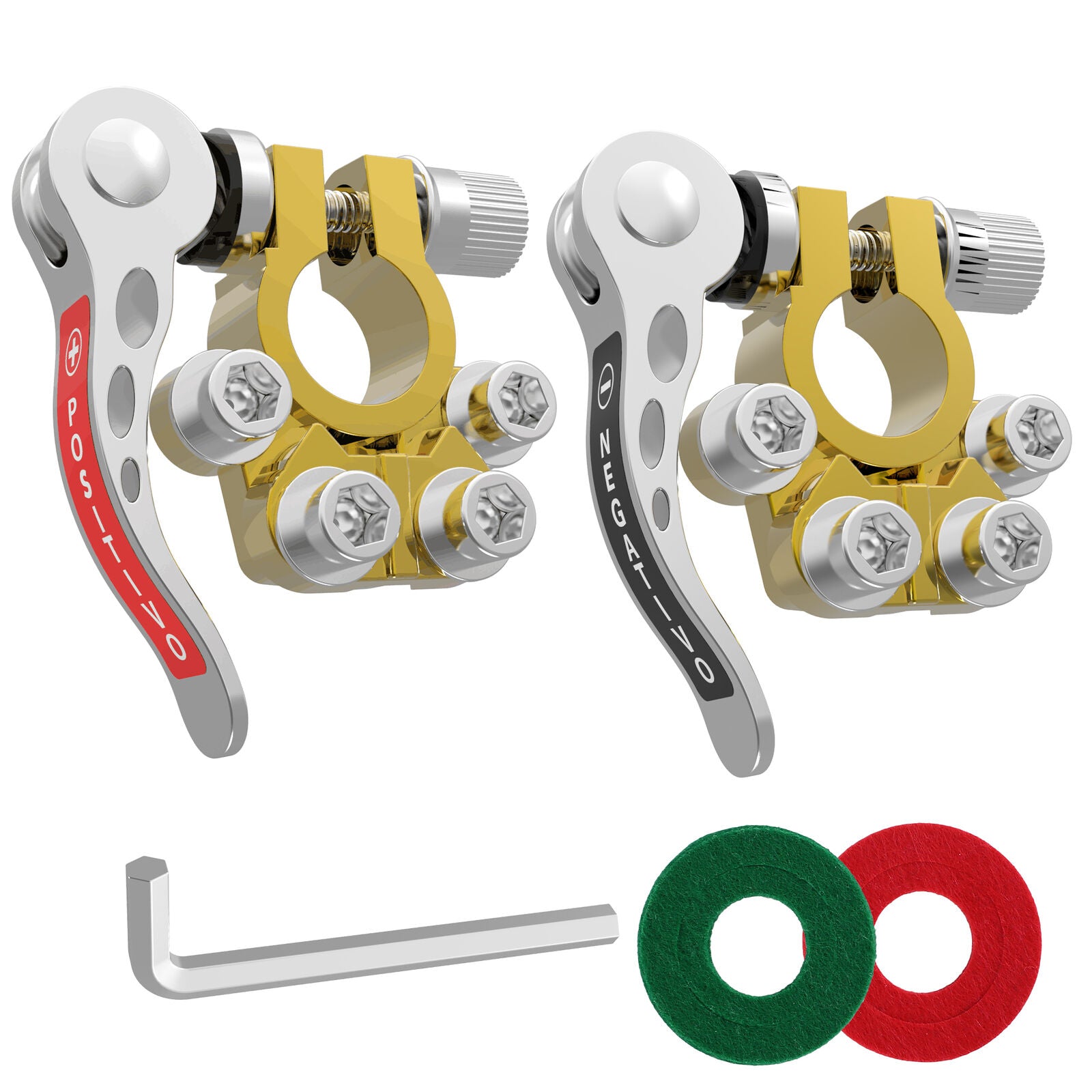 2Pcs Car Battery Terminals Connector Clamp Quick Release Adjust Disconnect Tool