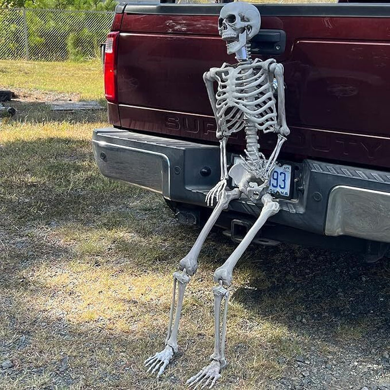5.5FT Halloween Life Size Skeleton 66" Realistic Posable Human Hanging Skeleton
