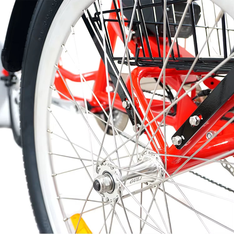 24\" Electrical Tricycle for Adults 350 Watt Open Three Wheels 36V Voltage Directly from USA Warehouse
