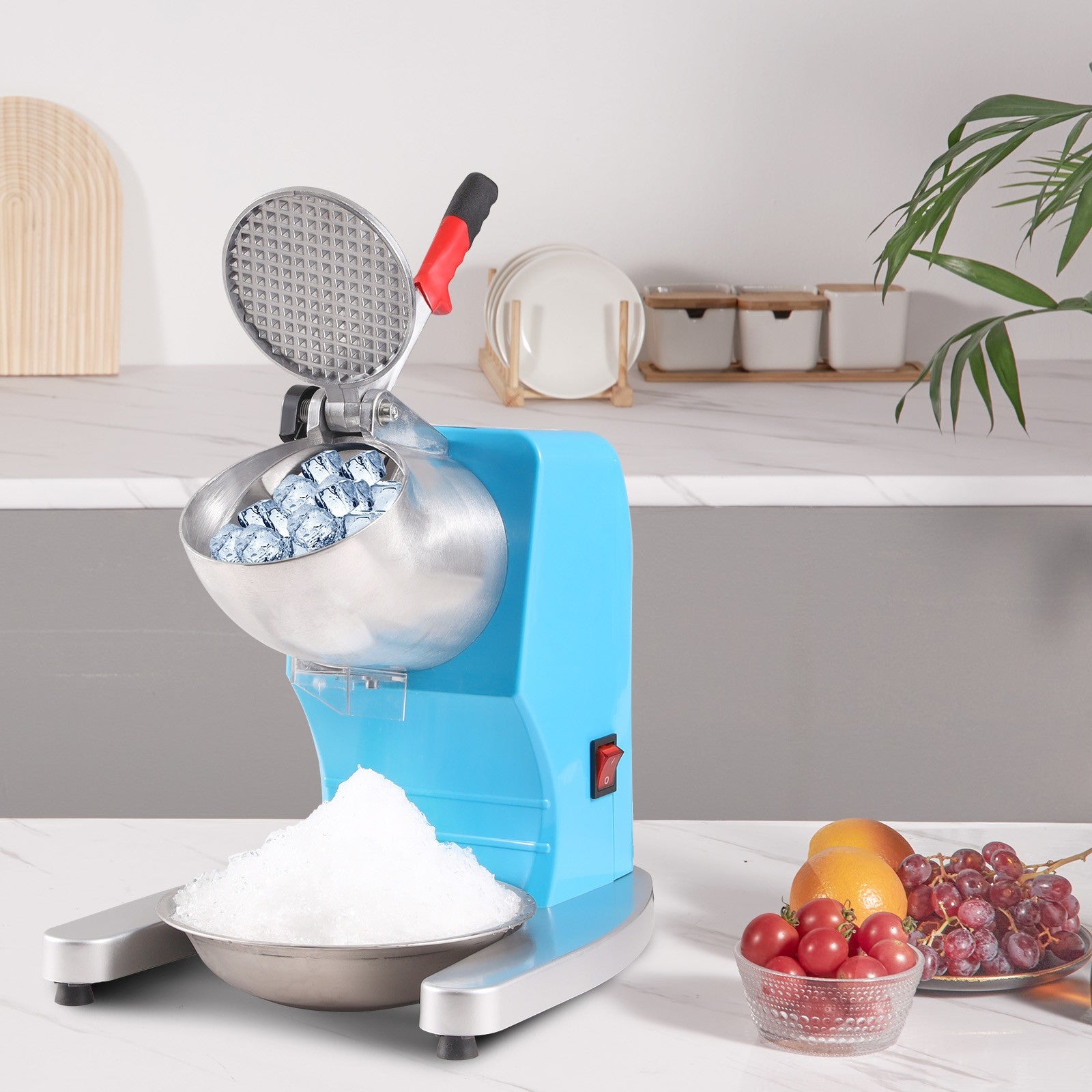 Electric Ice Crusher 220Lbs/Hr Snow Cone Machine Maker Shaved Ice 300W