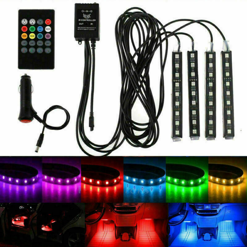 4X9 4X12 LED Car Interior Decor Neon Atmosphere Light Strip with Music Control