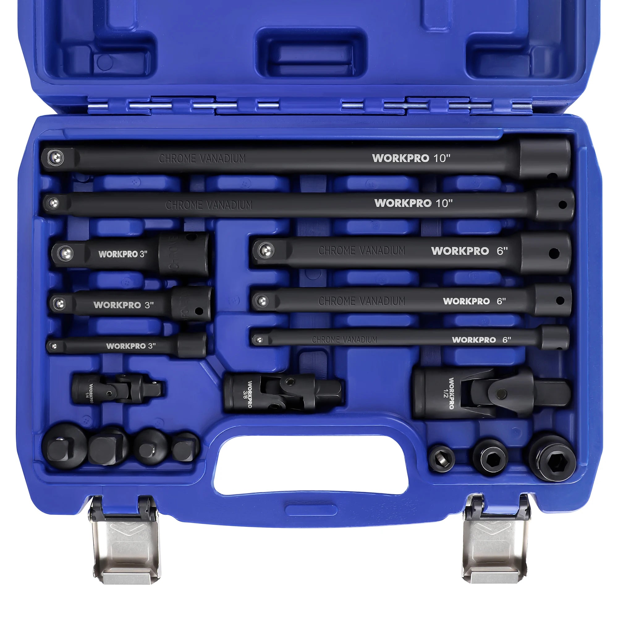 18Pieces Drive Tool Accessory Set Includes Socket Adapters Socket Extension Bar Swivel Universal Joints Impact Coupler