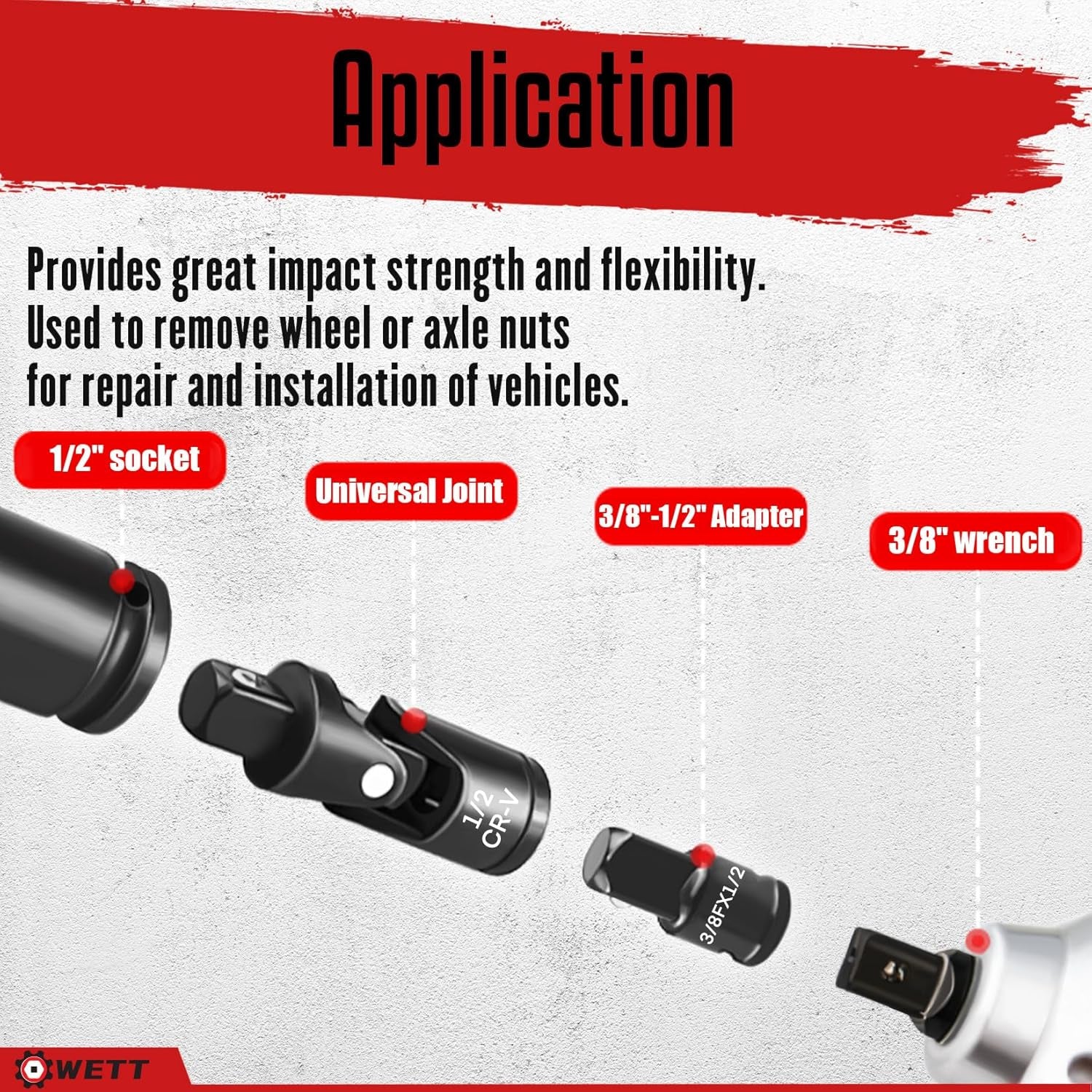 1/2-Inch Drive Deep Impact Socket Set, 20 Piece Metric Socket Set, 6 Point, Cr-V