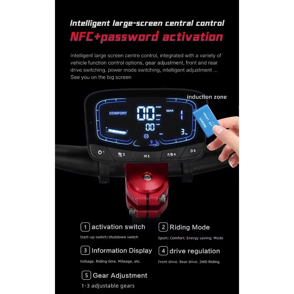 Q7Pro Max Escooters 3200W Dual Motor 52V28Ah Smart APP Bluetooth Connection Electric Scooter NFC Activation E-Scooter