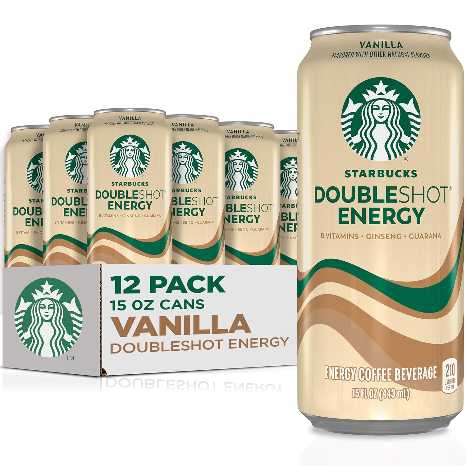 Doubleshot Energy Drink Coffee Beverage, Vanilla, Iced Coffee, 15 Fl Oz Cans (Packaging May Vary) (Pack of 12)