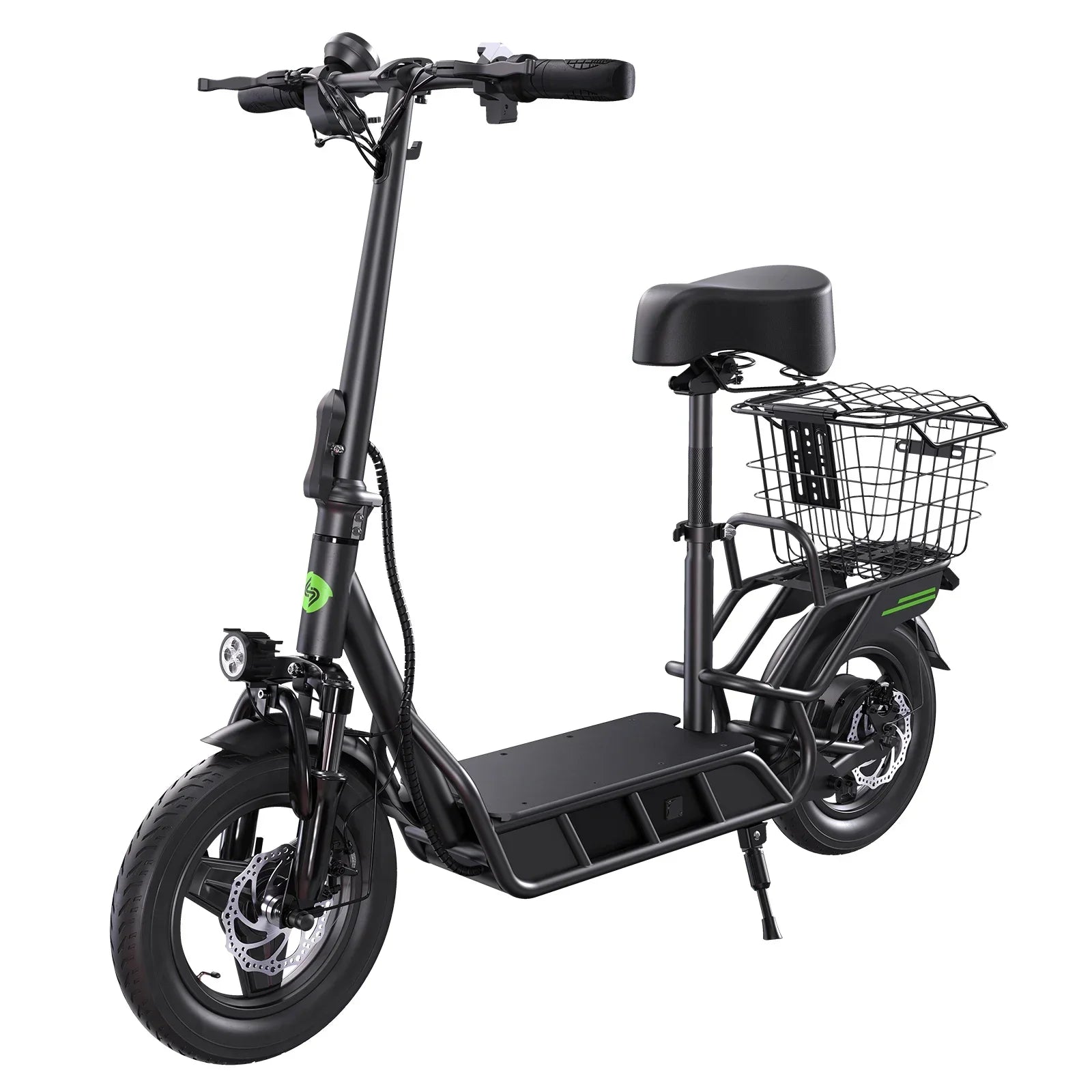 Lsinwheel Hyper X Adult with Seat and Rear Basket Electric Scooter 48V 10Ah Battery 700W Motor 14" Tire Foldable City E-Scooter