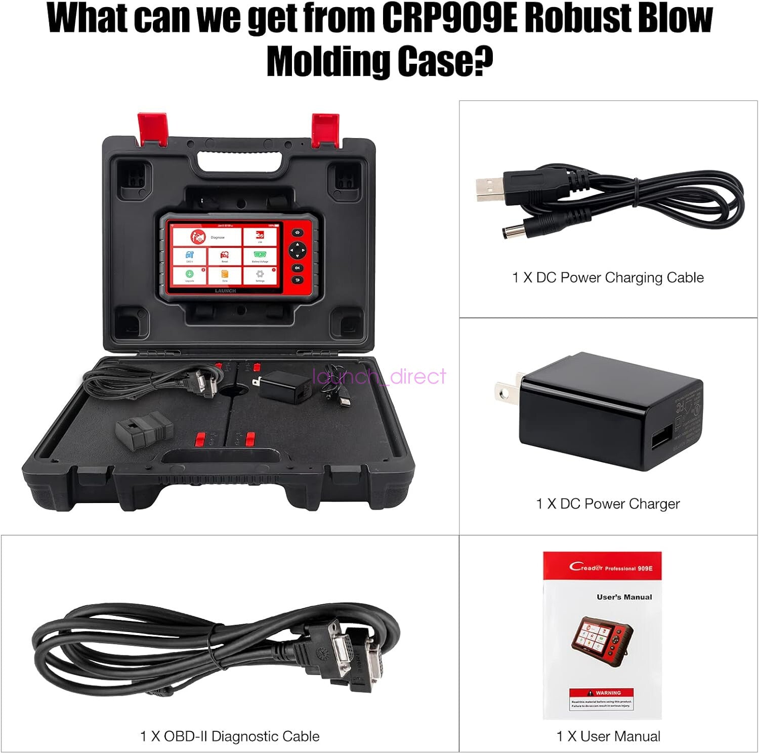 LAUNCH CRP909E Car OBD2 Scanner Full System Diagnostic Tool Code Reader Scanner