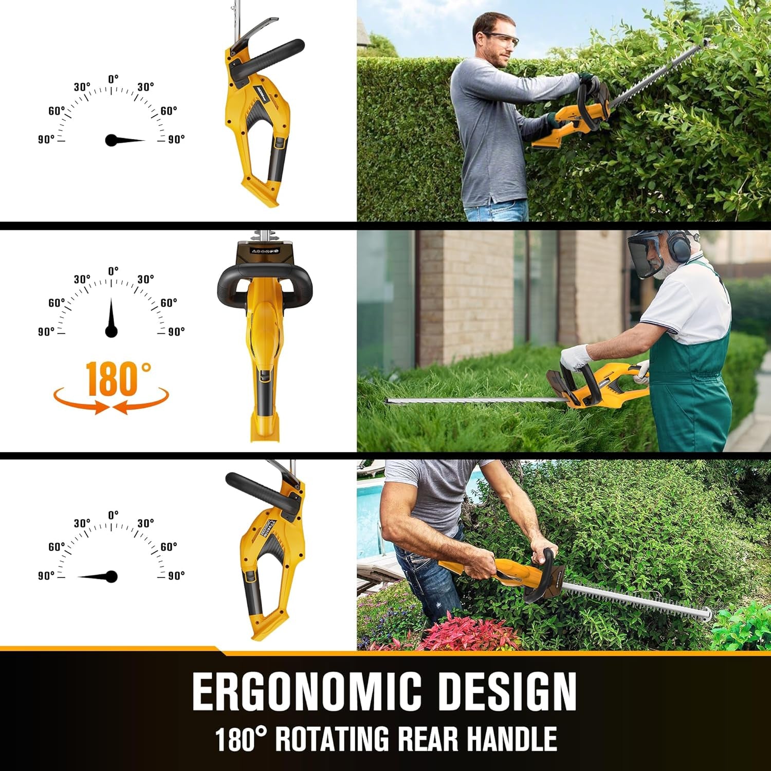 Cordless Hedge Trimmer 22-Inch Compatible with DEWALT 20V MAX Battery (Battery Not Included), Electric Hedge Trimmer Cordless, Bush Trimmers for Garden, Battery Powered Hedge Trimmers