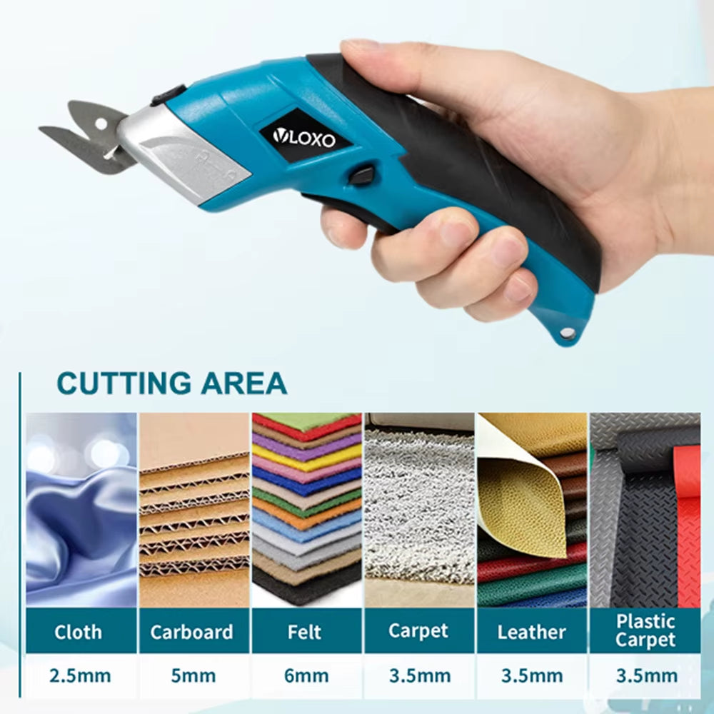Wireless Rechargeable Electric Scissors Industrial DIY Cordless Sewing Shear Double Blade for Cutting Cloth Carpet PVC Leather