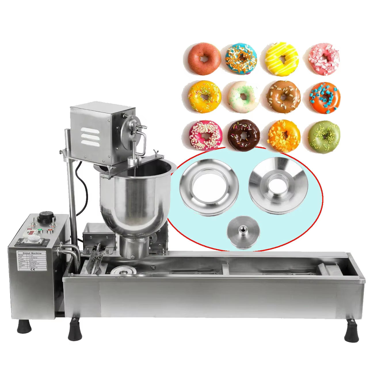 Large Production Automatic Mini Donut Machine Industrial Electric Waffle Donut Fryer for Corn Flour Mini Donut Maker New