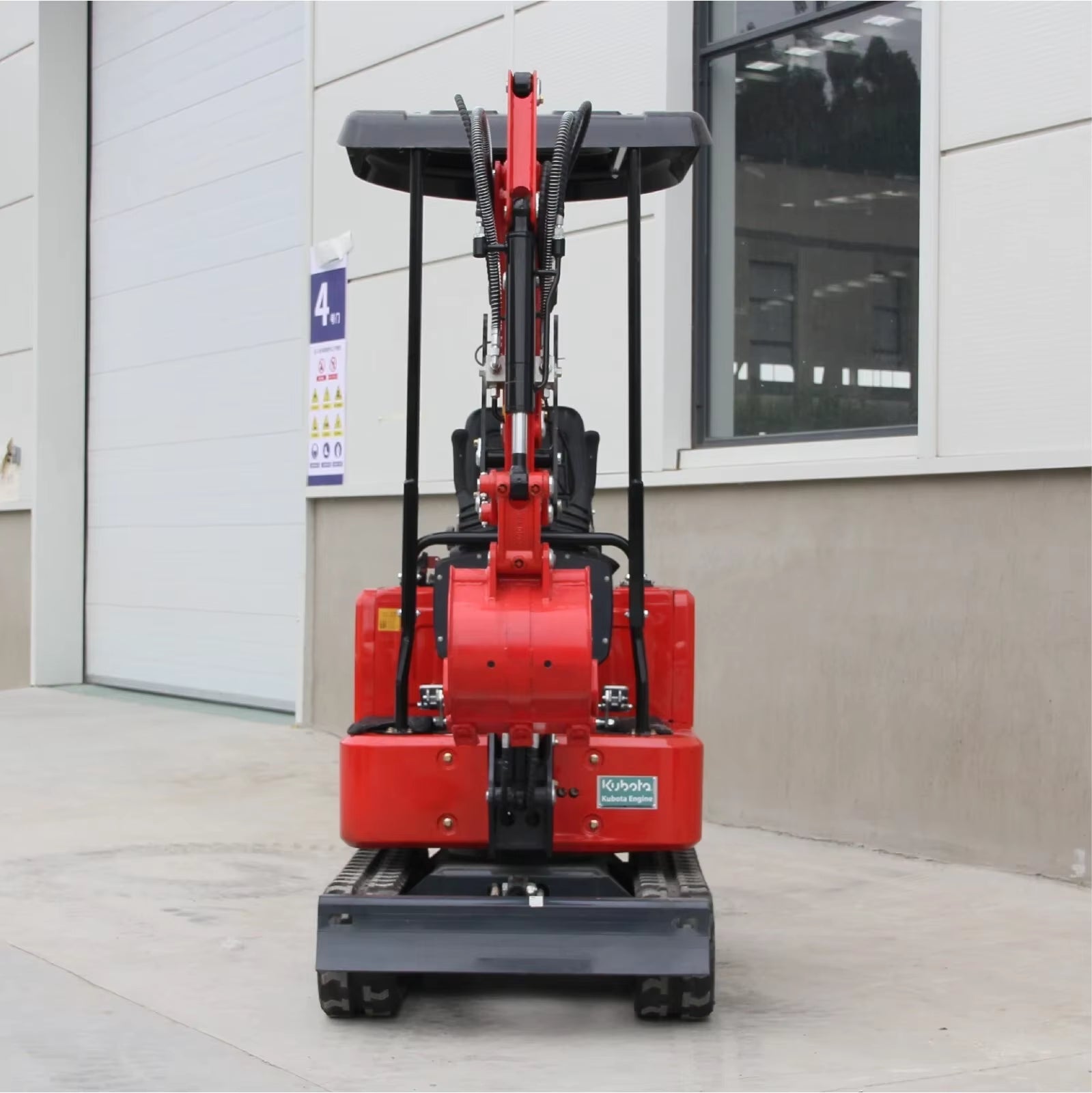 1.1Ton Red  Engine Mini Excavator Hydraulic Thumb Tracked Crawler Diesel Free Shipping