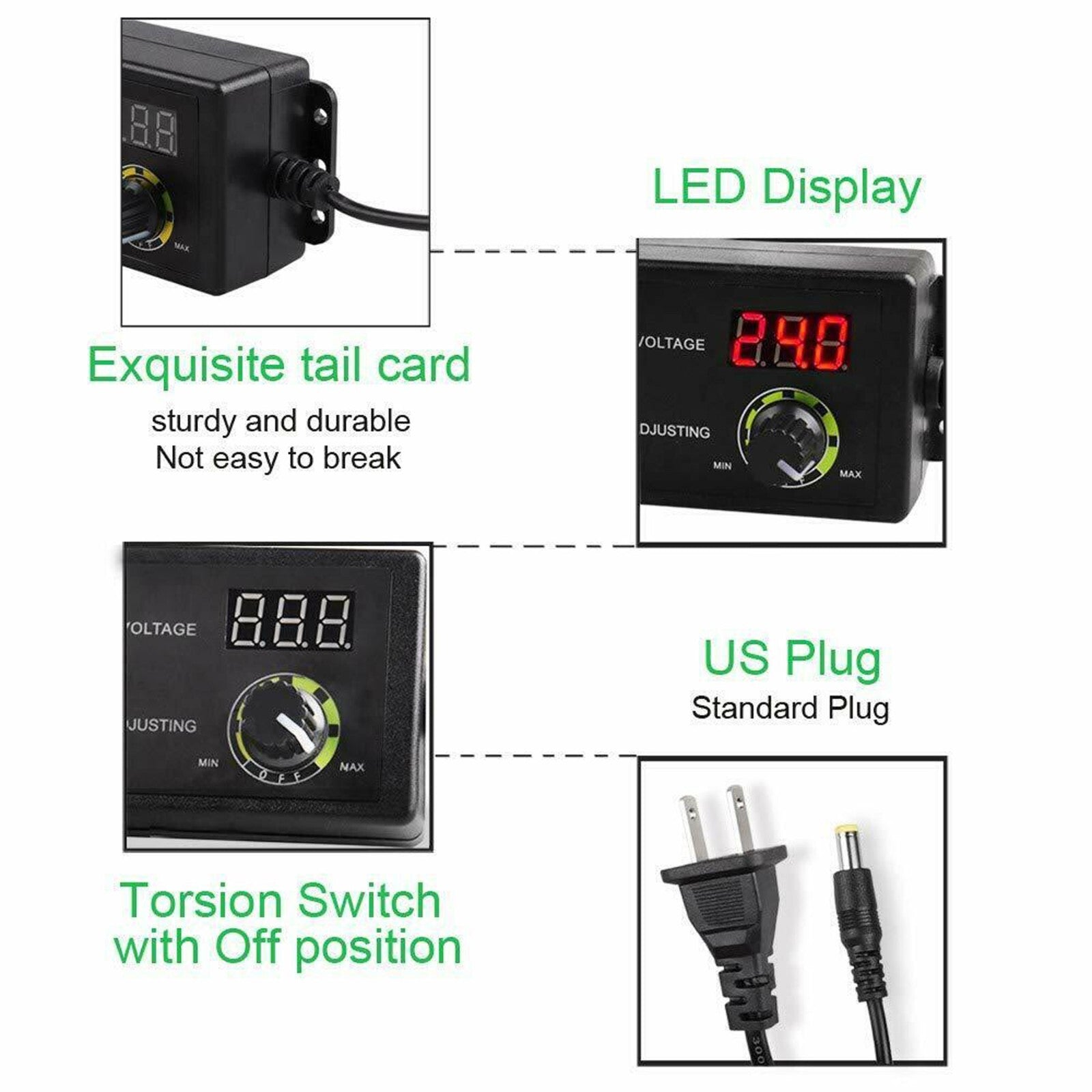 Adjustable Power Supplies Voltage 3 to 24V AC/DC Switch Power Supply LED Display
