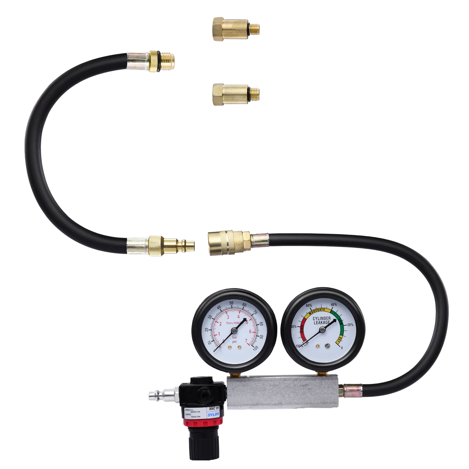 Cylinder Leak down Tester Petrol Engine Compression Leakage Detector Tool Kit