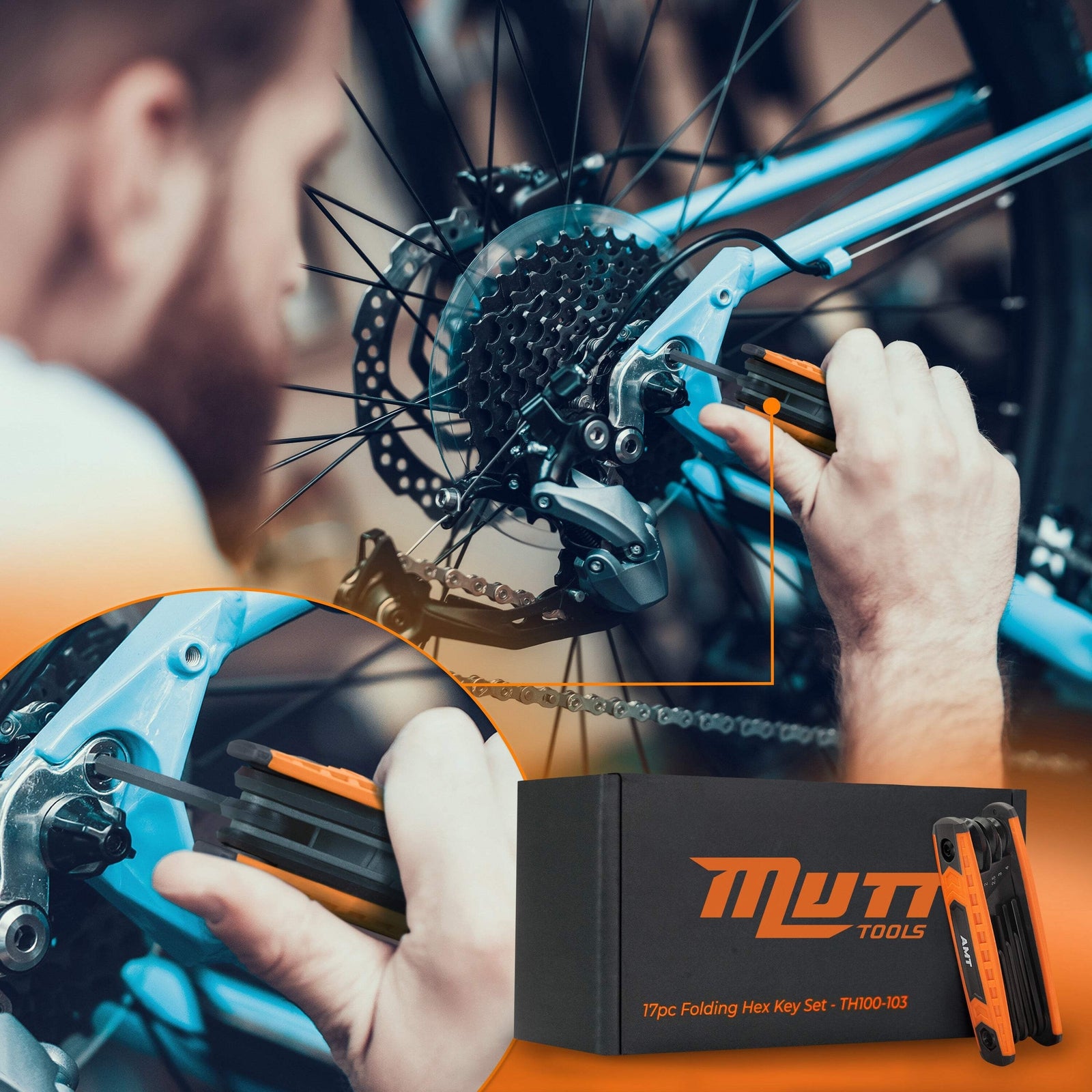 17Pc Folding Allen Wrenches Sets | Includes Metric and SAE Hex Key Sets