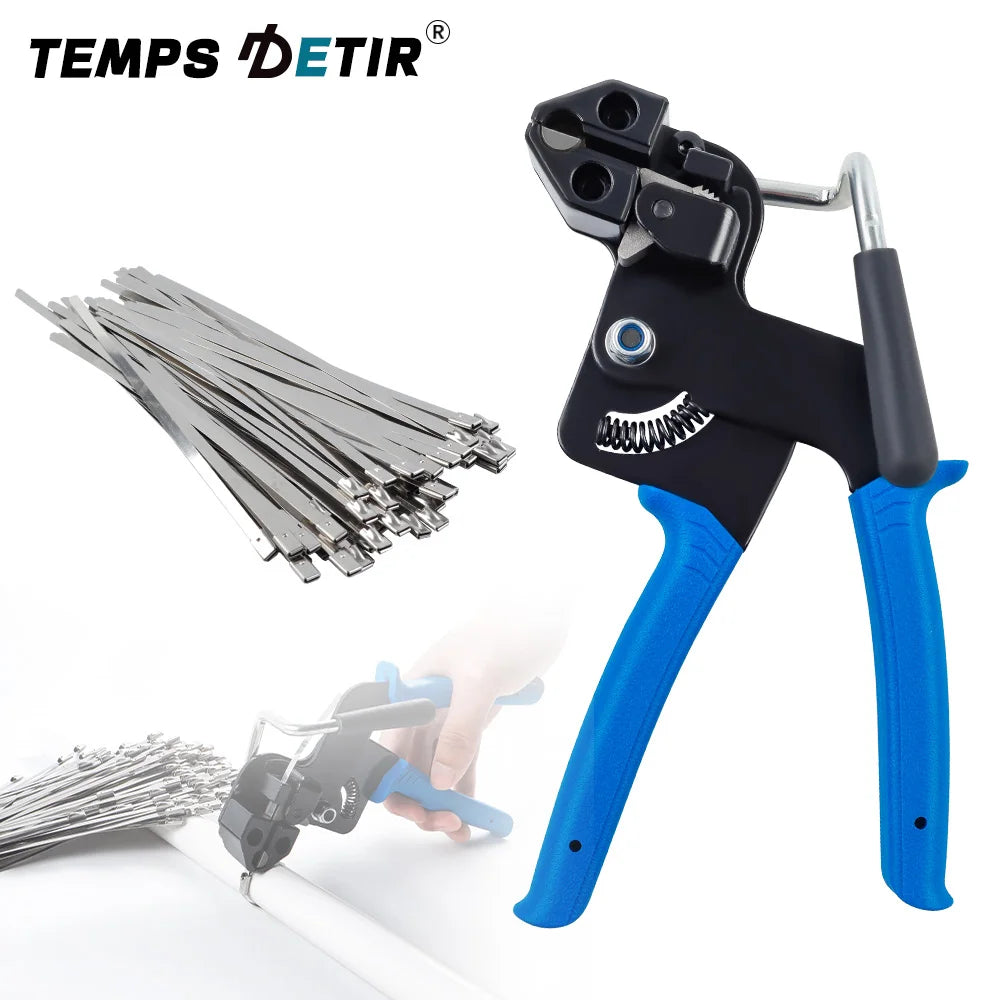Stainless Steel Cable Tie Pliers, Cable Tie Gun, Self-Locking Cable Tie Cutter, Household Fastening Belt Cutting/Tightening Tool