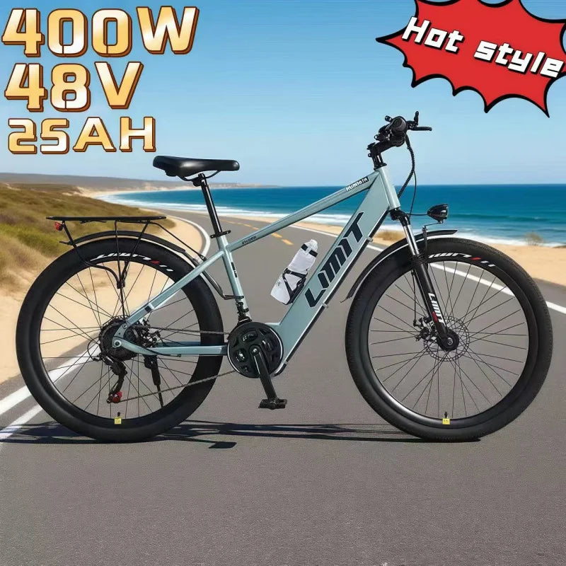 New Adult City E-Bike Bike 26-Inch 48V 10AH Removable Battery Range 25/H Women'S City Bike
