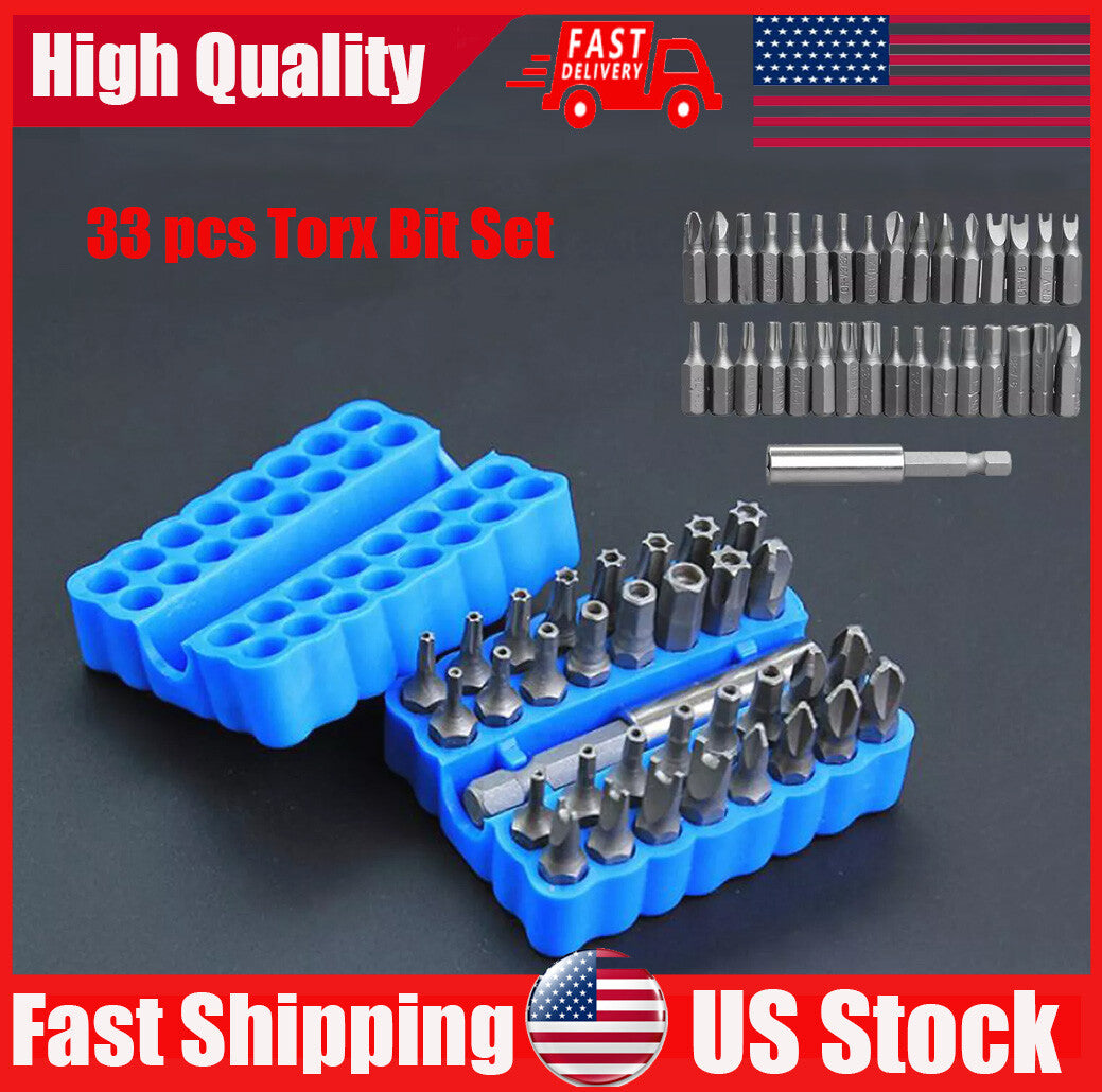 33 Tamper Proof Security Torq Hex Star Spanner Tri Wing Screwdriver Torx Bit Set