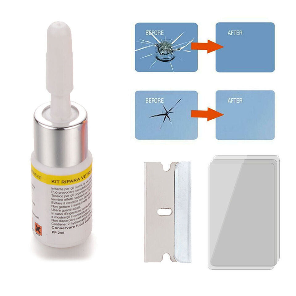 5 Pack White Auto Glass Nano Repair Fluid Car Windshield Resin Crack Tool Kit