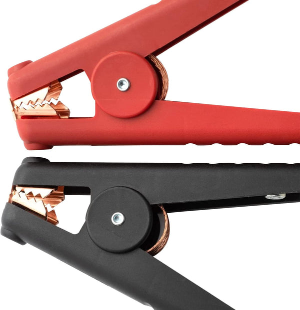 Replacement Jumper Cable Heavy Duty Car Battery Clamps - Clamp Ends Replacements for Jump Starter Cables - Two Clamps, Red & Black