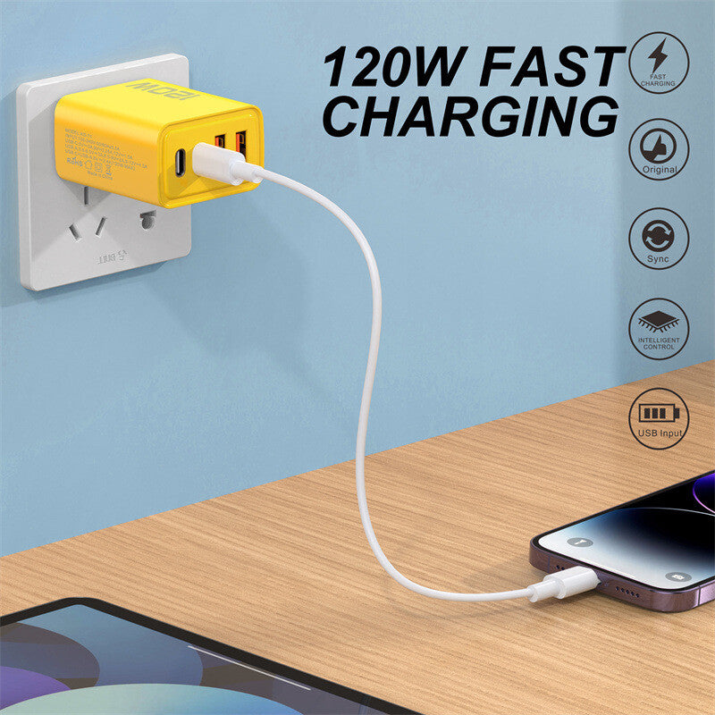 120W 4-Port USB C Fast Wall Charger Block for All Cell Phone Ipad Lot