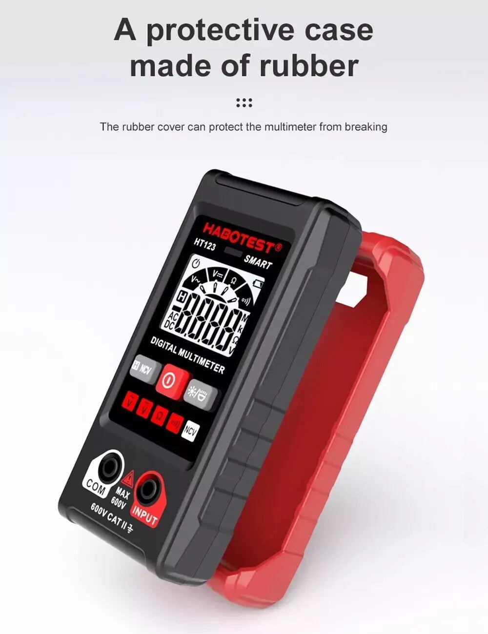 HABOTEST HT123 Digital Multimeter Smart Voltmeter Ohmmeter AC DC Meter Tester US