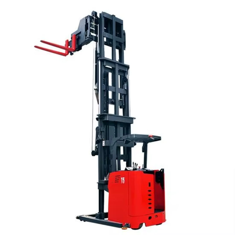 3 Way Forklift 1Ton 1.5 Ton 6M -12M Electric 3 Way Pallet Stacker VNA Forklift with AGV System Optional Lithium Battery
