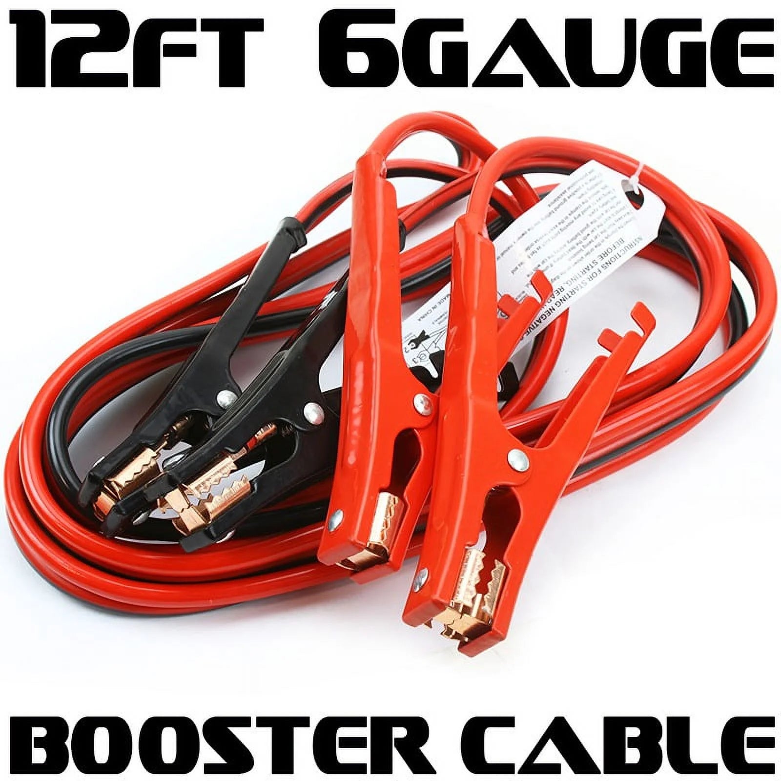 12FT 6 Gauge Power Jumper Cable Starter Booster Cable 500 AMP