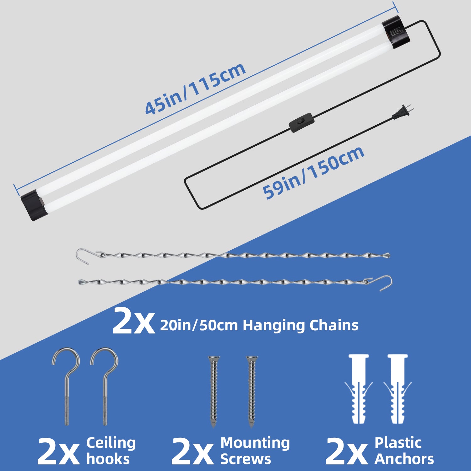 1 - 20Pack 4FT Linkable LED Shop Light for Garage, 4400Lm Utility Light Fixture