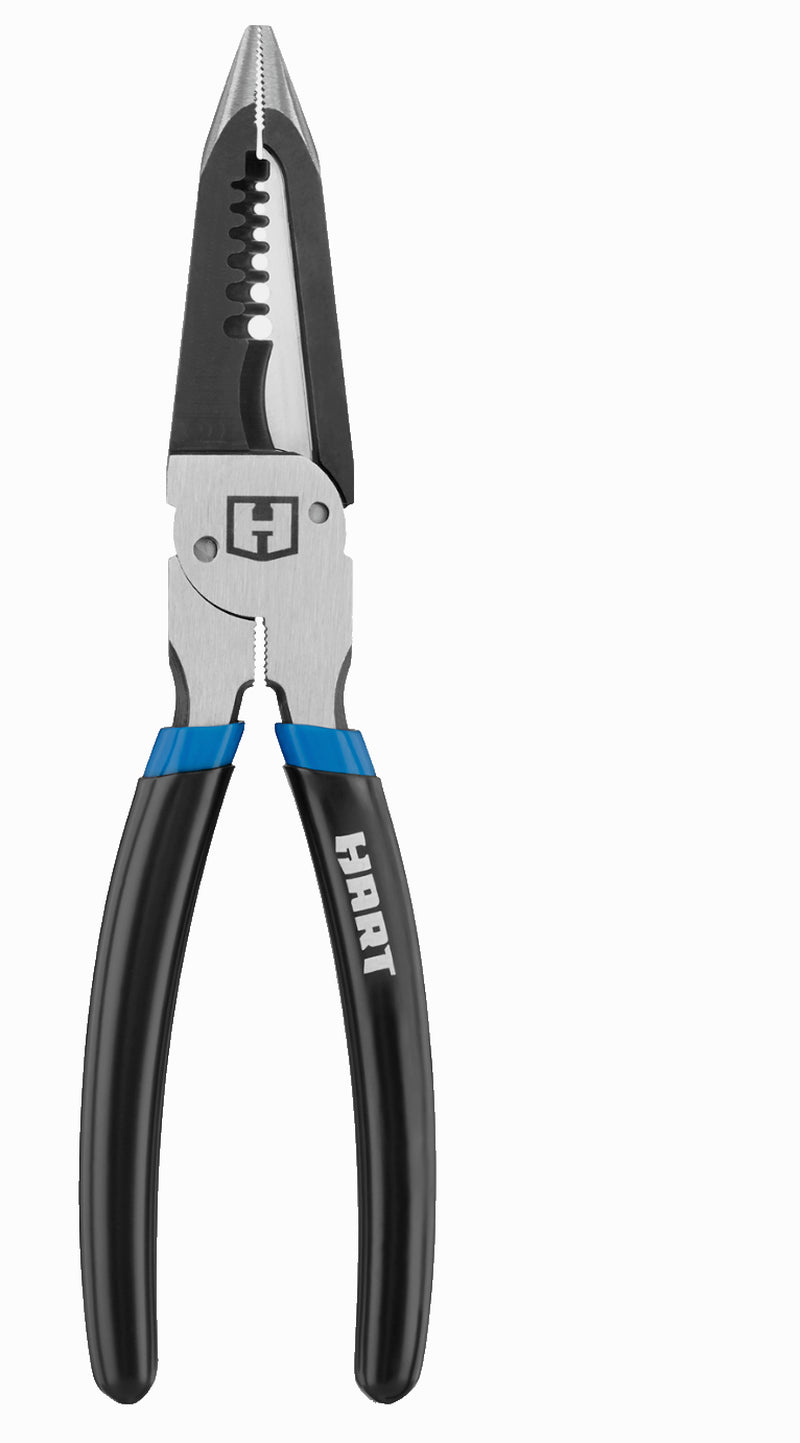 HART 8" 6-IN-1 MULTI-PURPOSE PLIERS Long Nose Wire Striper Cutter Looper 203Mm
