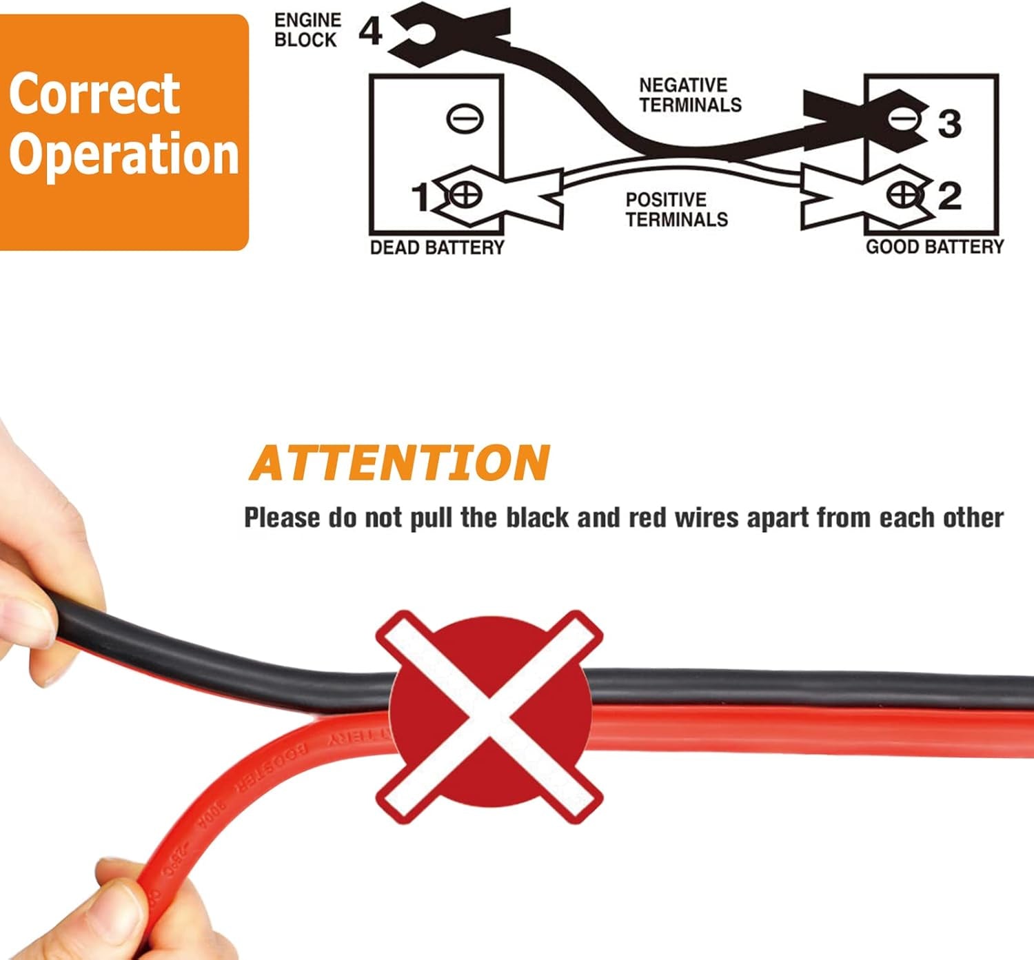 2 Gauge Jumper Cable Heavy Duty Car Battery Clamps, for Jump Starting Dead or Weak Batteries Booster Cables with S7 Reverse Polarity Protection and Carry (2 Gauge 20 Feet)