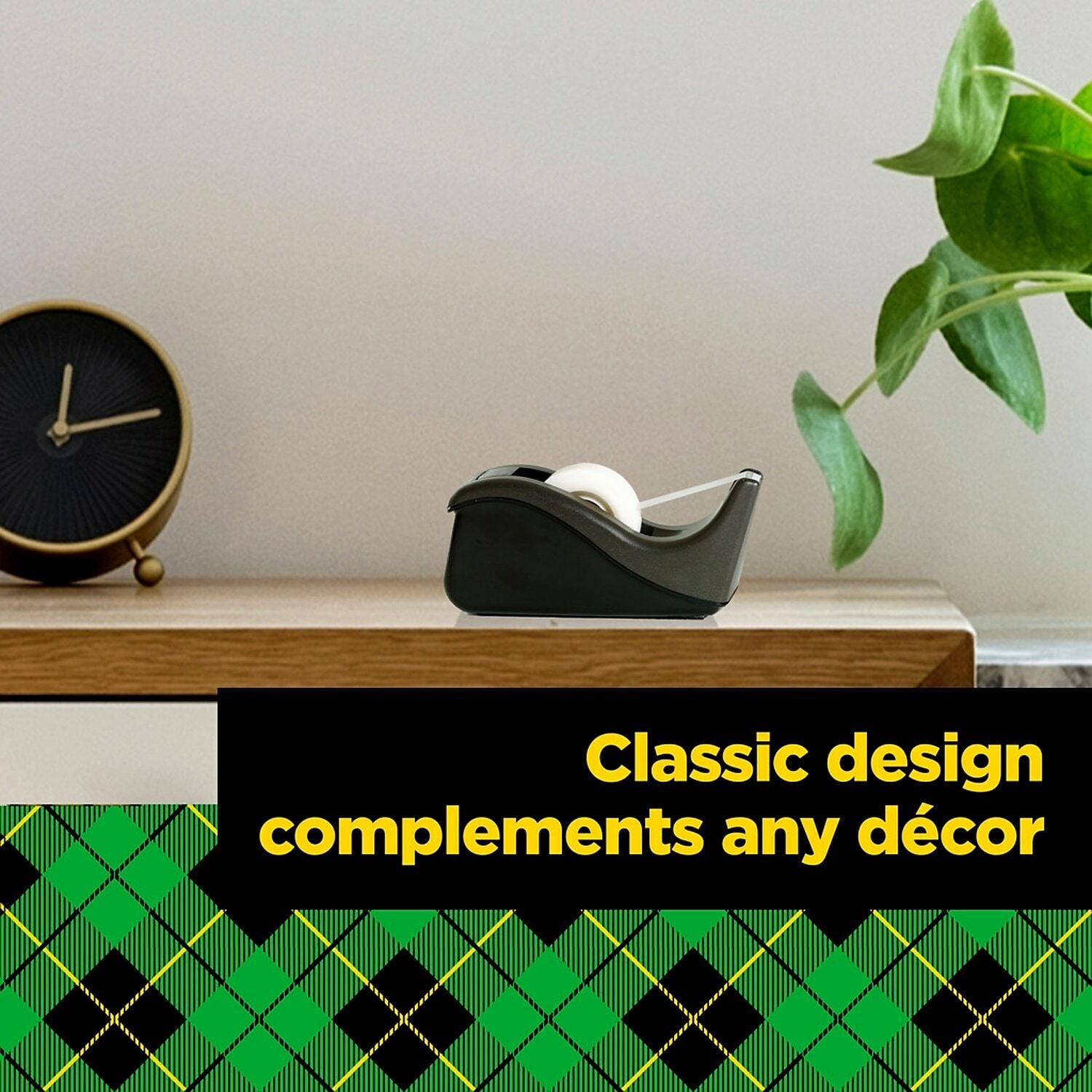 Scotch Value Desktop Tape Dispenser 1" Core Two-Tone Black C60BK