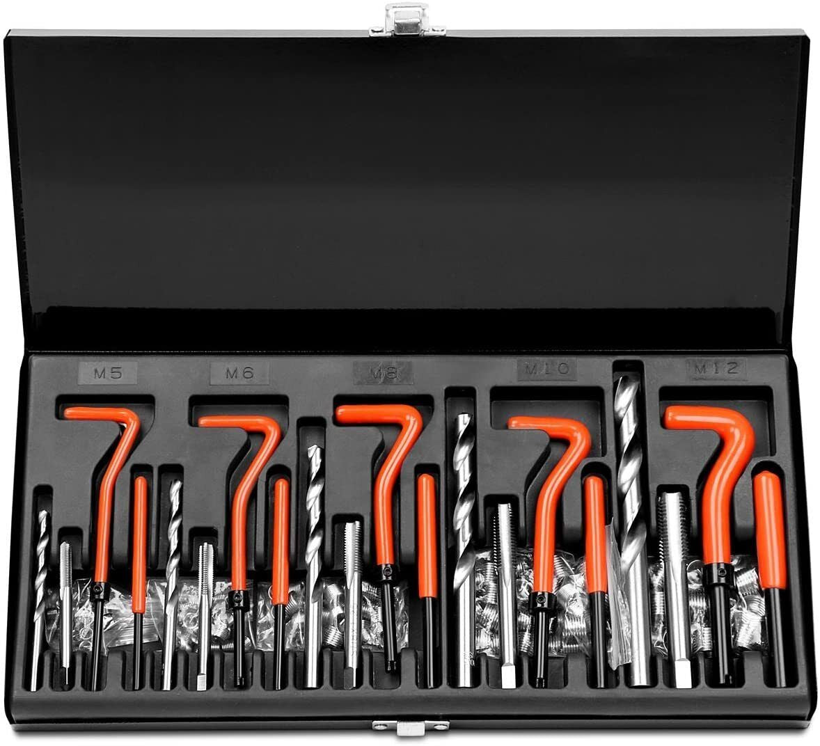 131PCS Helicoil Type Thread Repair Kit Rethread Stripped Metric M5 M6 M8 M10 M12