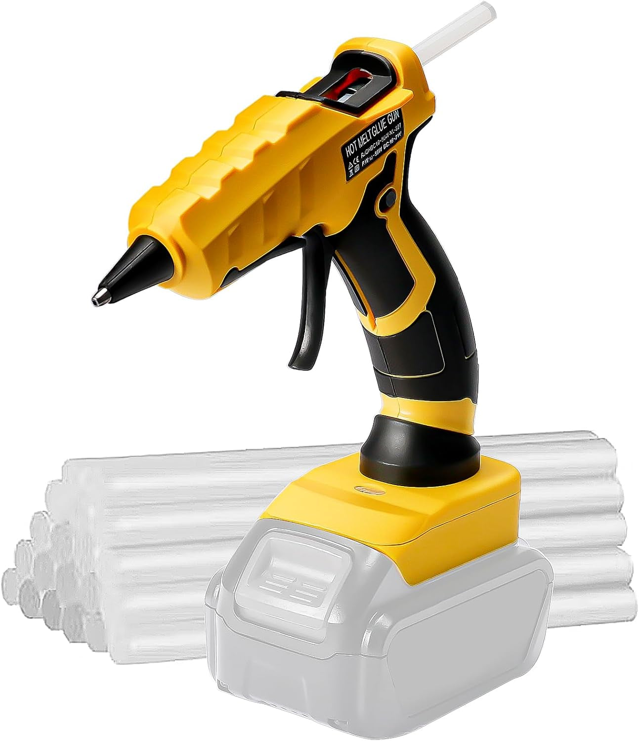 Cordless Hot Glue Gun for Dewalt, Suitable for Dewalt 18V/20V Max Lithium-Ion Battery, 30S Quick Preheat Hot Melt Glue Gun with 30 Pcs Glue Sticks(7 * 150Mm) for Arts/Crafts/Diy/Repairs(Tool Only)