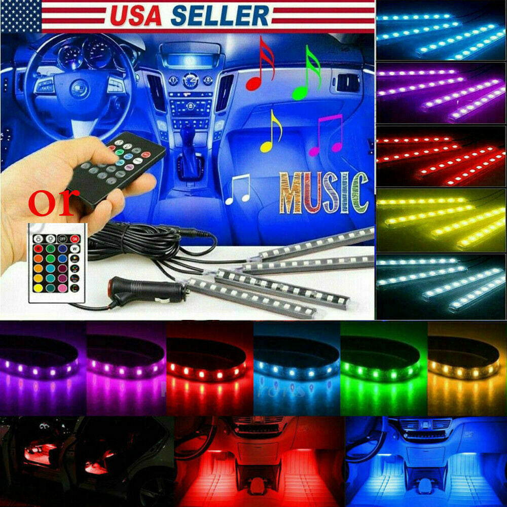 4X9 4X12 LED Car Interior Decor Neon Atmosphere Light Strip with Music Control