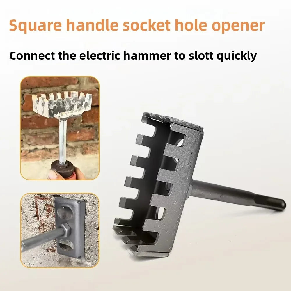 Square Drill Hole Cutter Opener Electric Creative Electrical Box Slot Expansion Plumber Wall Slotting Installation Socket Tool
