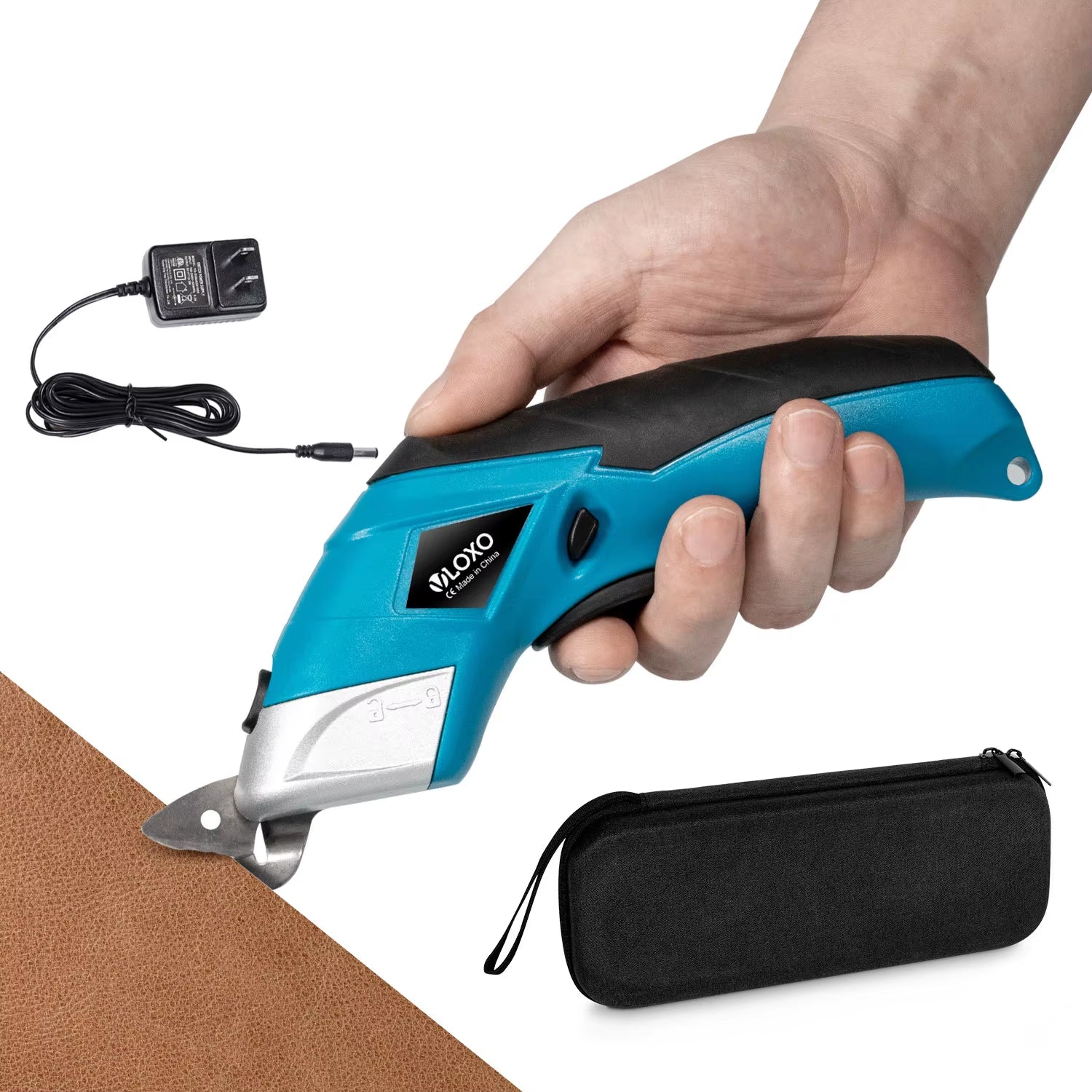 Wireless Rechargeable Electric Scissors Industrial DIY Cordless Sewing Shear Double Blade for Cutting Cloth Carpet PVC Leather