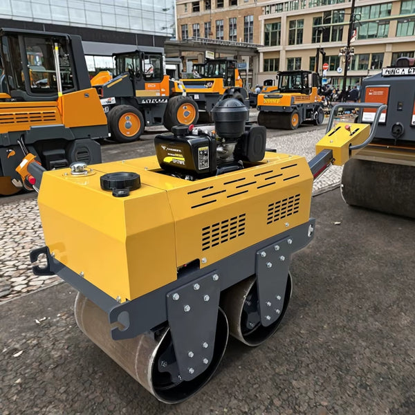 550 KG Double Drum Mini Road Roller Walk behind Handheld Vibratory Compactor with Changchai Engine