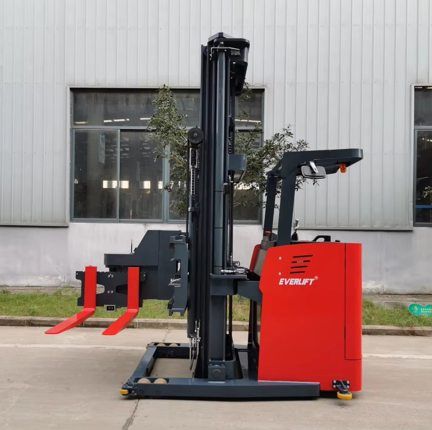 3 Way Forklift 1Ton 1.5 Ton 6M -12M Electric 3 Way Pallet Stacker VNA Forklift with AGV System Optional Lithium Battery